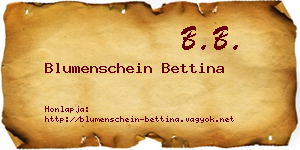 Blumenschein Bettina névjegykártya